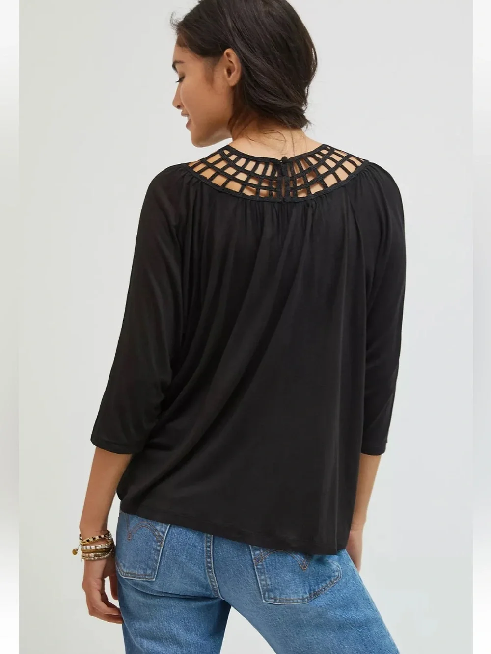 NWOT Anthropologie Graciela Top Black